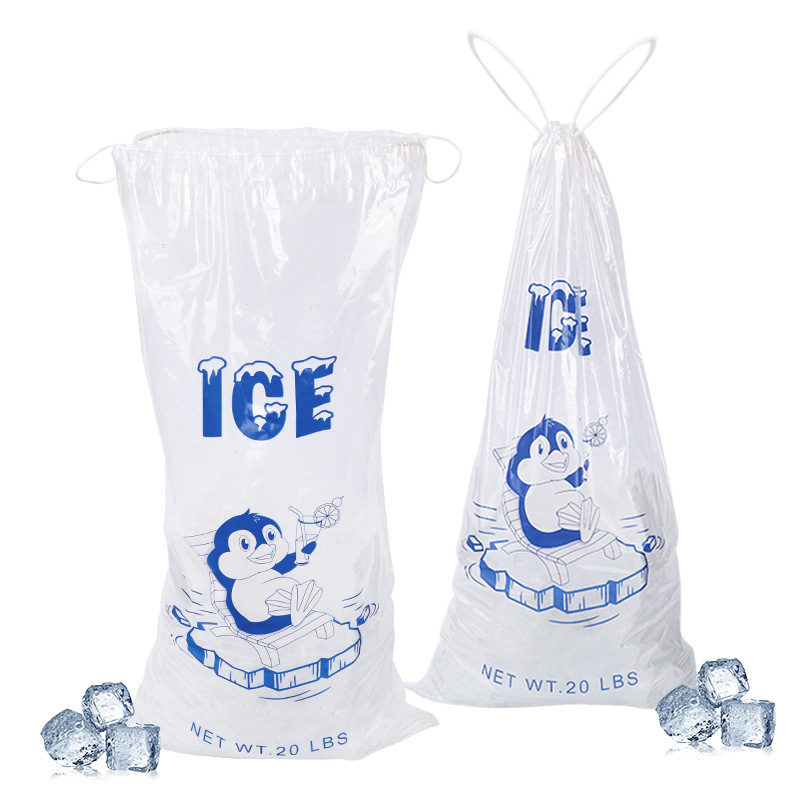 Plastic Ice Bag with Drawstring