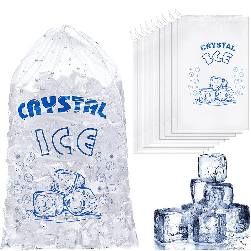 Plastic Ice Bag with Drawstring