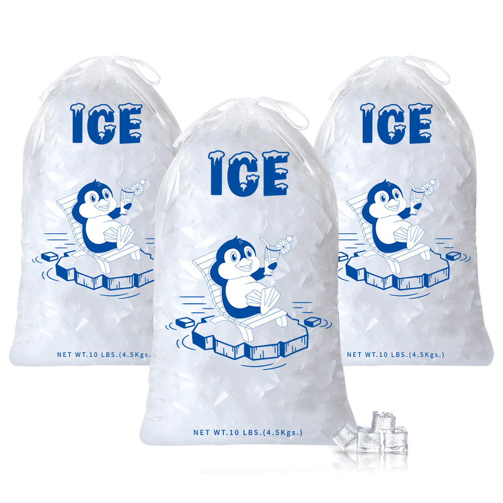 Plastic Ice Bag with Drawstring