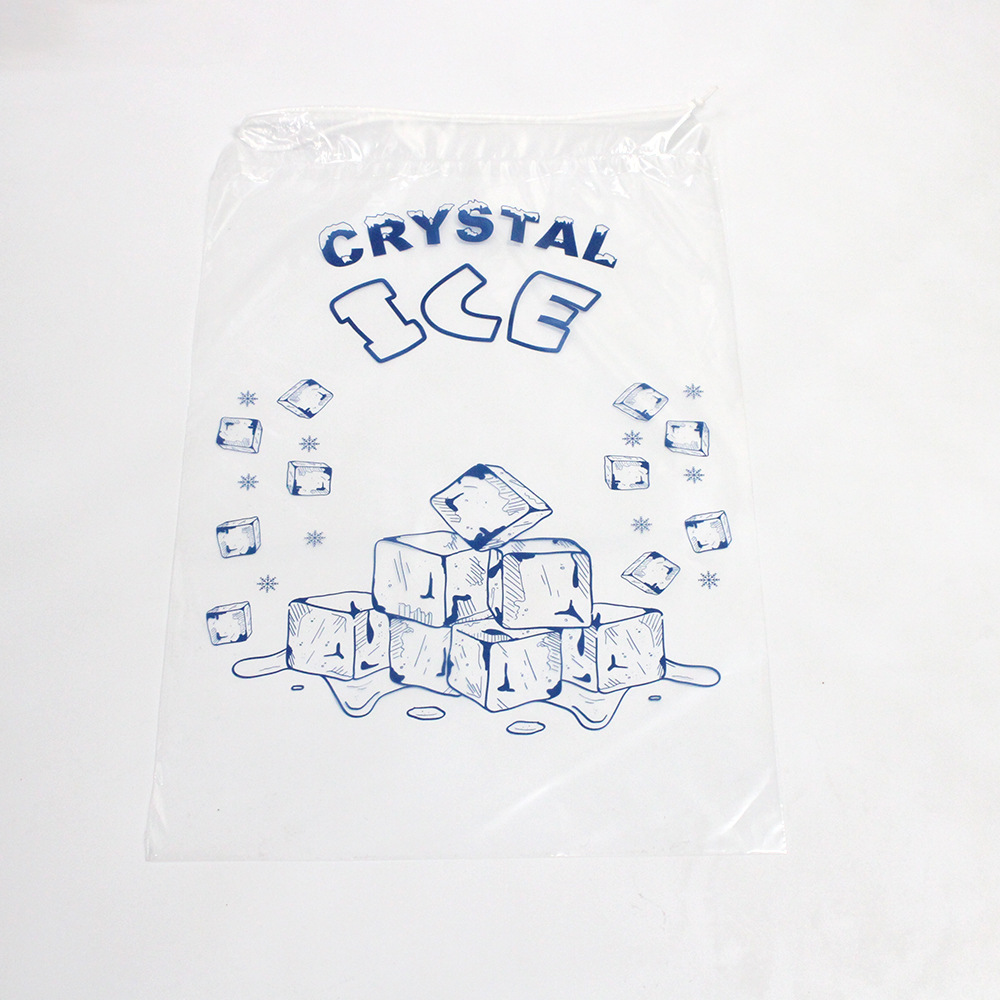 Plastic Ice Bag with Drawstring