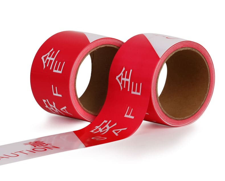 Non Adhesive Pe Safety Warning Tape Red And White High Visibility Pattern