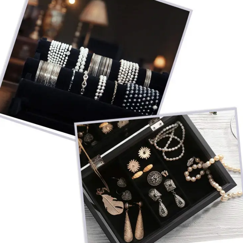 Black Fabric Drawer Liner