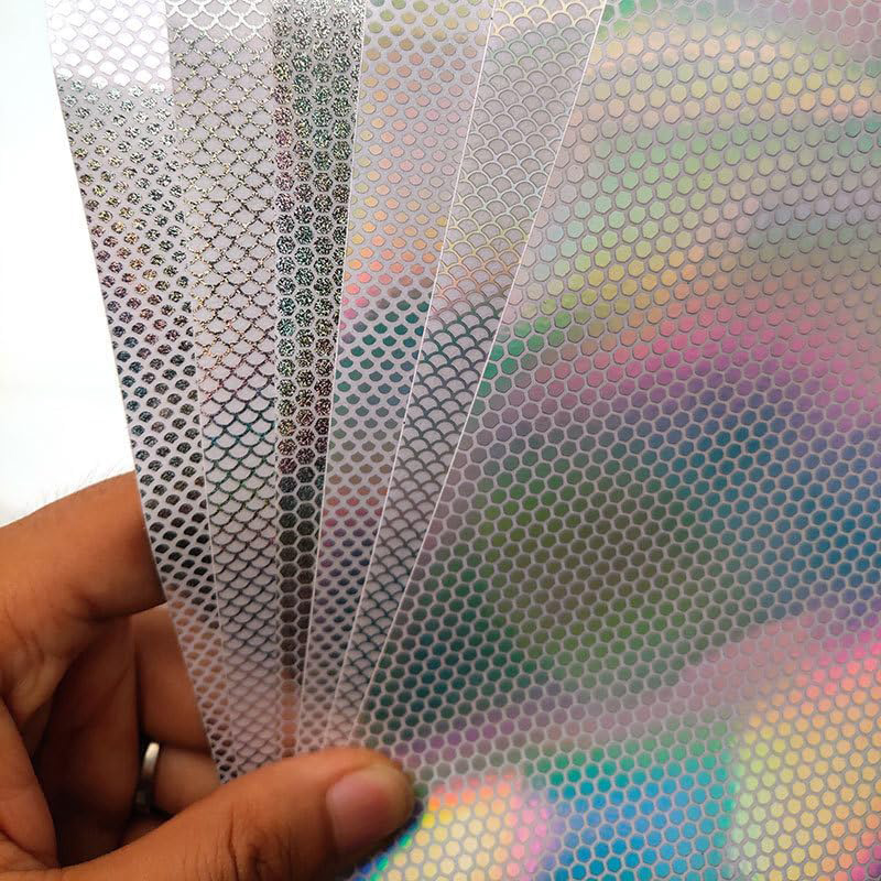 Peel And Stick Fish-Scale Holographic Film